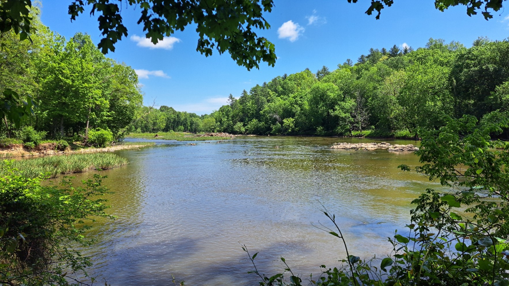 confluence of rocky and deep rivers